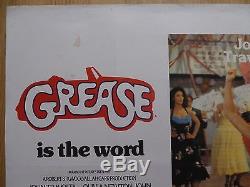 Grease (1978) Affiche Originale Britannique De Film / Film Quad, John Travolta, Com