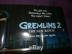 Gremlins 2 II 1990 Warner Bros Affiche De Cinéma Film Quad Original Vintage 40 30