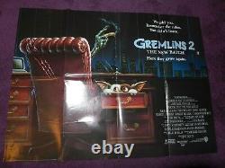 Gremlins 2 II 1990 Warner Bros Affiche De Cinéma Vintage Quad Originale 40 30
