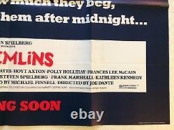 Gremlins Teaser Original Advance Movie Quad Film Poster 1984 Rare