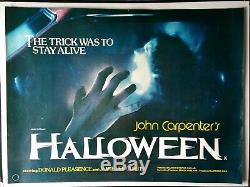 Halloween (1978) Affiche Du Film Originale Britannique Quad Rolled Michael Myers Horreur