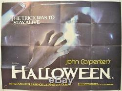 Halloween (1978) Original Quad Affiche Du Film De John Carpenter, Jamie Lee Curtis