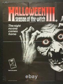 Halloween III Saison De La Sorcière 1982 Cinéma Original Royaume-uni Quad Film Poster Rare