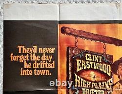 High Plains Drifter Affiche Quad originale 1973 Clint Eastwood Verna Bloom