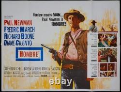 Hombre ORIGINAL Quad Film Affiche Cinéma Paul Newman Richard Boone 1967
