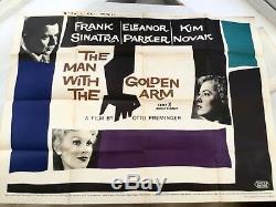 Homme Au Bras D'or U. K. Quad Vintage De Cinéma Affiche Du Film Sinatra 1954