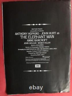 Homme Éléphant Affiche Originale du Cinéma UK 1980 et Synopsis Officiel du Film