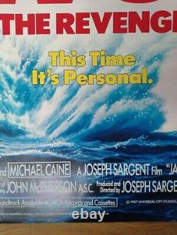 JAWS LA REVANCHE (1987) rare AFFICHE QUAD originale UK Michael Caine