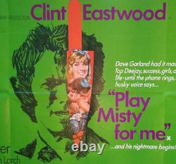 JOUER MISTY POUR MOI (1971) affiche de film quad originale du Royaume-Uni CLINT EASTWOOD