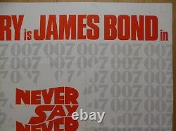 Jamais Dire Jamais Again (1983) Quad Anglais Original Adv. Affiche De Cinéma, James Bond 007