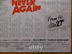 Jamais Dire Jamais Again (1983) Quad Anglais Original Adv. Affiche De Cinéma, James Bond 007