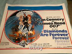 James Bond Diamonds Are Forever, Royaume-uni Film Quad Lin Soutenu Et Original