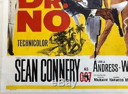 James Bond Dr. No Original 1962 Uk Affiche Du Film Quad Sean Connery 007 Movie