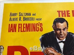 James Bond Dr. No Original 1962 Uk Affiche Du Film Quad Sean Connery 007 Movie