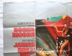 James Bond, L'espion Qui Me Aimait, Orig 1977 Quad Film Affiche Du Film, Roger Moore