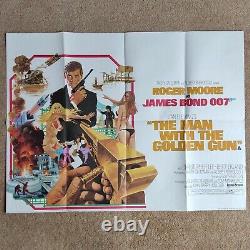 James Bond Man Avec Le Canon D'or Originale Uk Quad Film Poster 1974 Ex