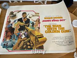 James Bond, The Man With The Golden Gun, Uk Movie Quad Linen Backed & Original