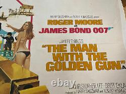 James Bond, The Man With The Golden Gun, Uk Movie Quad Linen Backed & Original