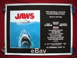 Jaws 2012 Affiche Originale De Film Uk Quad D / S Spielberg 1975 Classique Halloween
