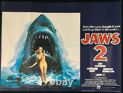 Jaws 2 Original Quad Movie Poster Roy Scheider Murray Hamilton 1978