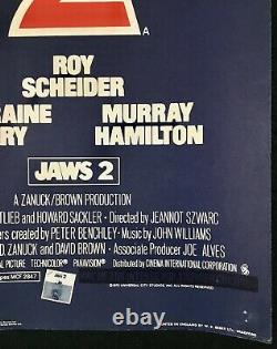Jaws 2 Original Quad Movie Poster Roy Scheider Murray Hamilton 1978
