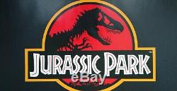 Jurassic Park (1993) D'origine Affiche Du Film Quad Uk Lamine Dinosaure Dépliée