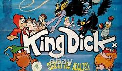 King Dick (1973) C. Rare Poster Original Du Cinéma Quad Du Royaume-uni Cartoon Porn Sex Comedy