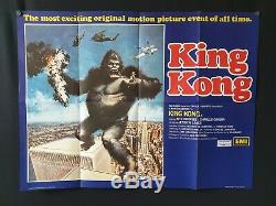 King Kong (1976) Film Original Uk Quad Rare Affiche