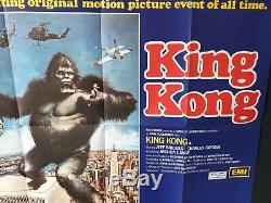 King Kong (1976) Film Original Uk Quad Rare Affiche