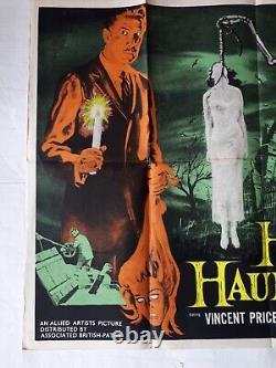 LA MAISON SUR LA COLLINE HANTÉE 1958 AFFICHE ORIGINALE UK QUAD 30x40 VINCENT PRICE