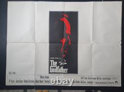 LE PARAIN AFFICHE QUAD ORIGINALE PREMIÈRE SORTIE ROYAUME-UNI 30 x 40 MARLON BRANDO