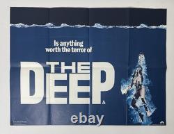 LE PROFOND rare Affiche de film vintage originale 1977 UK Quad 30x40 Nick Nolte Bisset