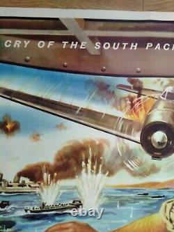 LOIN DE TOUS LES BATEAUX (1956) affiche originale UK quad superbe art de la marine de la Seconde Guerre mondiale de Bill Wiggins