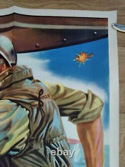 LOIN DE TOUS LES BATEAUX (1956) affiche originale UK quad superbe art de la marine de la Seconde Guerre mondiale de Bill Wiggins