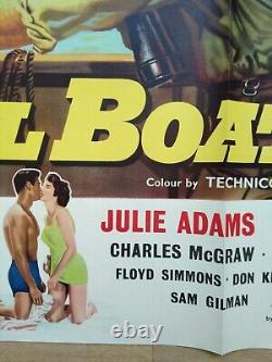 LOIN DE TOUS LES BATEAUX (1956) affiche originale UK quad superbe art de la marine de la Seconde Guerre mondiale de Bill Wiggins