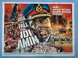 L'ASCENSION ET LA CHUTE D'IDI AMIN (1981) affiche de film quad originale avec art de Chantrell