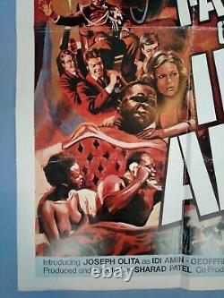 L'ASCENSION ET LA CHUTE D'IDI AMIN (1981) affiche de film quad originale avec art de Chantrell