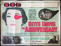 L'Anniversaire AFFICHE ORIGINAL Quad Film Cinéma Bette Davis HAMMER 1968