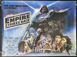 L'Empire contre-attaque Affiche de cinéma originale Quad Star Wars 1980