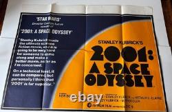 L'ODYSSEE DE L'ESPACE DE STANLEY KUBRICK (1968) RARE ORIG. AFFICHE QUAD UK DES ANNÉES 70