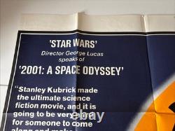 L'ODYSSEE DE L'ESPACE DE STANLEY KUBRICK (1968) RARE ORIG. AFFICHE QUAD UK DES ANNÉES 70