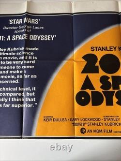 L'ODYSSEE DE L'ESPACE DE STANLEY KUBRICK (1968) RARE ORIG. AFFICHE QUAD UK DES ANNÉES 70
