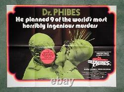 L'abominable Dr Phibes (1971) Affiche Originale Du Quadruple Film Du Royaume-uni Prix Vincent