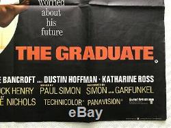 L'affiche Originale De Film De Film Britannique De 1967 De Diplômé Dustin Hoffman Anne Bancroft