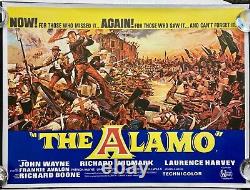 L'affiche de cinéma originale en quad du film The Alamo avec Richard Widmark et John Wayne, Early RR.