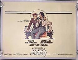 L'escroc Affiche de film originale Quad Rembourrée Paul Newman Robert Redford '73