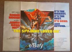 L'espion Qui Me Originale Loved Affiche Du Film Quad Britannique James Bond 007 Roger Moore