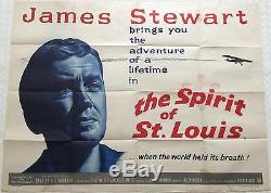 L'esprit De St Louis Film Original Quad Royaume-uni Affiche De Film 1957 James Stewart