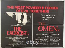 L'exorciste / L'omen Double Bill Uk Quad 30x40 Affiche De Film D'horreur Originale