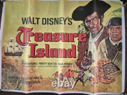 L'île au trésor Affiche de cinéma vintage originale Quad Disney Robert Newton